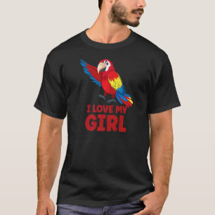 Camiseta Mens Parrot Parakeet I Love My Chica Macaw