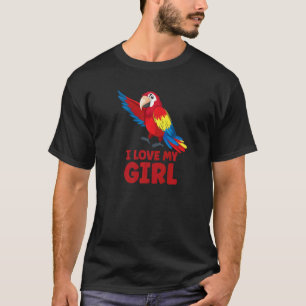 Camiseta Mens Parrot Parakeet I Love My Chica Macaw