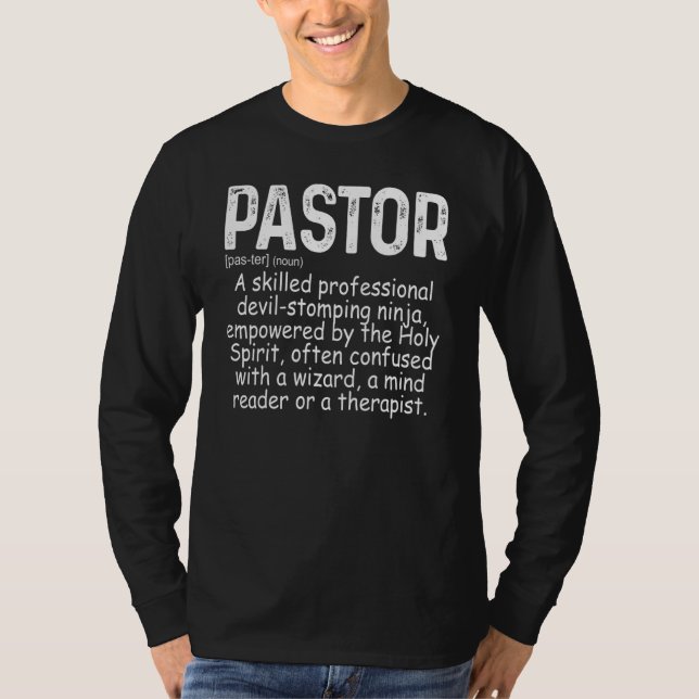 Camiseta Mens Pastor Definition Christian Catholic Parish C (Anverso)