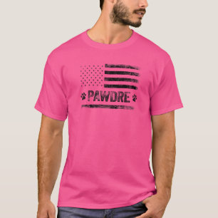 Camiseta Mens Pawdre Mejor Papá Perro De Los Ee.Uu. Bandera