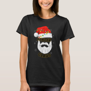 Camiseta Mens Pawpaw Claus Santa Hat y el abuelo de la barb