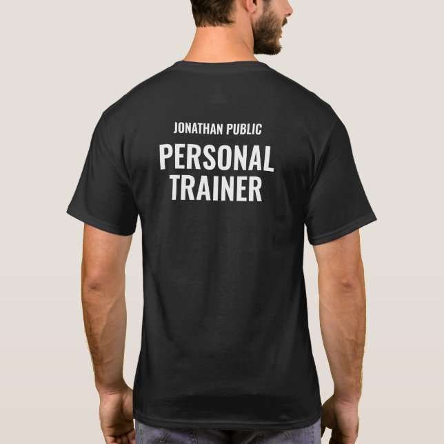Camiseta Mens Personal Training Moderno Big Font Name Texto (Reverso)