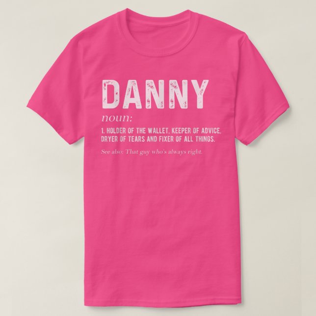 Camiseta Mens Personalized Danny Dad Noun Firstname Fathers (Diseño del anverso)