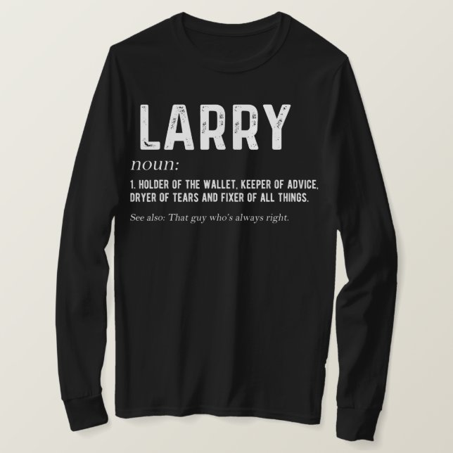 Camiseta Mens Personalized Larry Dad Noun Firstname (Anverso del diseño)