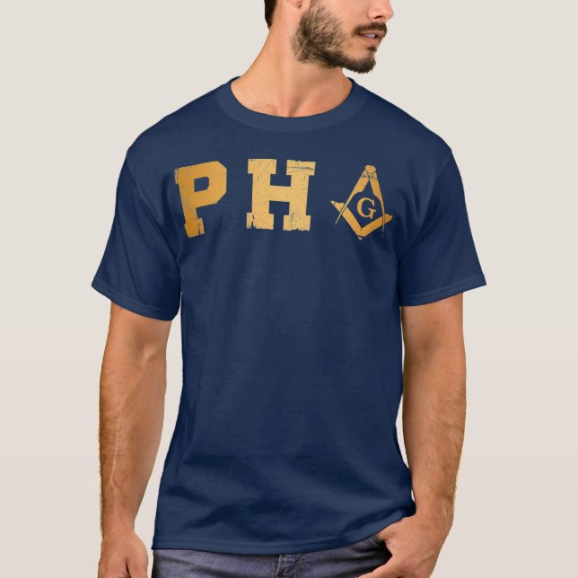 Camiseta Mens PHA Freemason Prince Hall Mason Masonic (Anverso)