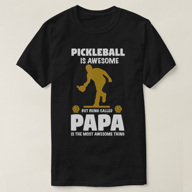 Camiseta Mens Pickleball por un orgulloso abuelo llamado Pa (Diseño del anverso)