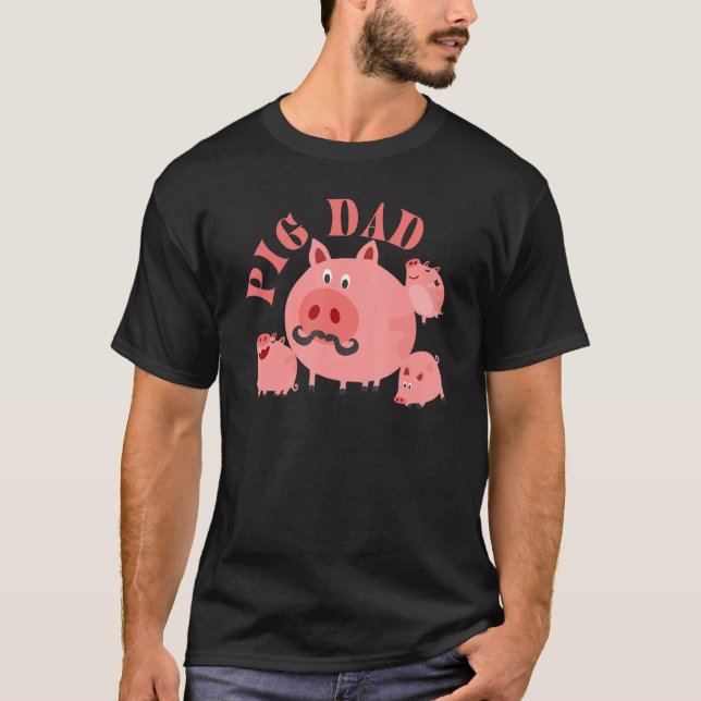 Camiseta Mens Pig Dad Boys Farm Animal, Cute Pig Lover Farm (Anverso)