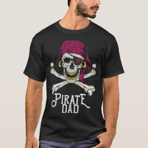 Camiseta Mens Pirate Dad Jolly Roger Crossbone Skull Hall