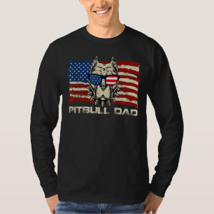 Camiseta Mens Pitbull Dad American Pitbull Dog Bandera De E