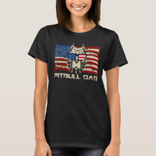 Camiseta Mens Pitbull Dad American Pitbull Dog Bandera De E