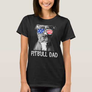 Camiseta Mens Pitbull Dad Dad American Flag Patriotic Dog 4