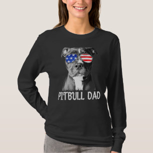 Camiseta Mens Pitbull Dad Dad American Flag Patriotic Dog 4