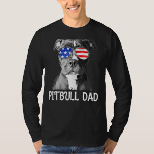 Camiseta Mens Pitbull Dad Dad American Flag Patriotic Dog 4