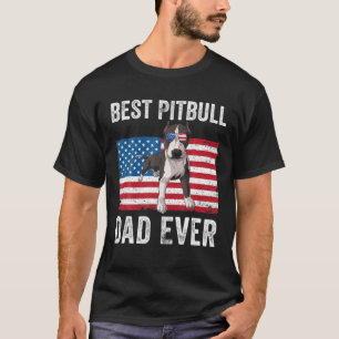 Camiseta Mens Pitbull Dad Dad American Flag Pittie Dad Dog 