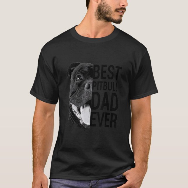 Camiseta Mens Pitbull Dad Dog 2 (Anverso)