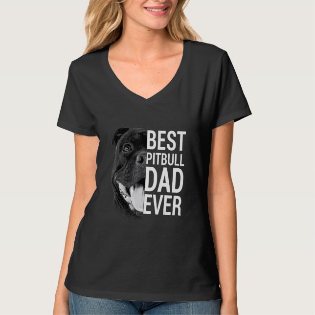 Camiseta Mens Pitbull Dad Dog 4 (Anverso)