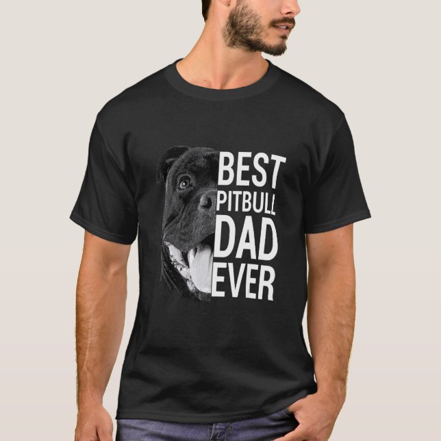 Camiseta Mens Pitbull Dad Dog 4 (Anverso)