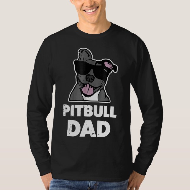 Camiseta Mens Pitbull Dad Mens Blue Nose Pit Bulldog (Anverso)