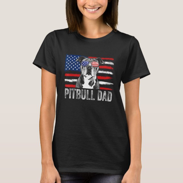 Camiseta Mens Pitbull Dad se enorgullece del Bulldog americ (Anverso)
