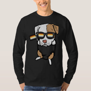 Camiseta Mens Pitbull Pocket Dog Lgbtq Gay Bandera De Oso G
