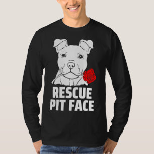 Camiseta Mens Pitbull Rescue Pit Face Funny Cute Pitbull Do