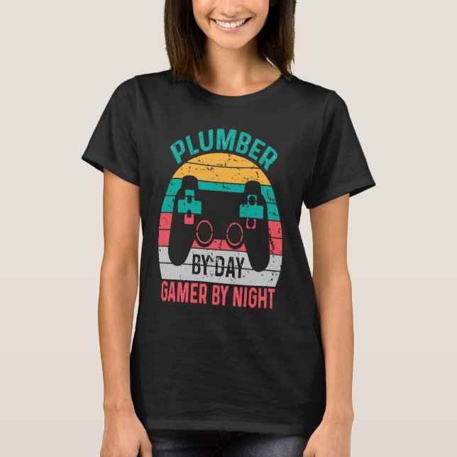 Camiseta Men's  Plumber By Day Gamer By Night (Anverso)