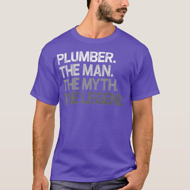 Camiseta Mens Plumber Gift El Hombre Mitos Leyenda Premium (Anverso)