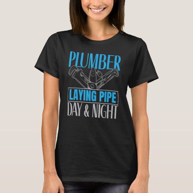 Camiseta Mens Plumber Laying Pipe Whisperer Plumbing Drain  (Anverso)