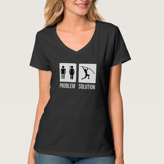 Camiseta Mens Pole Vault Vaulter Jump Problem Solution   (Anverso)