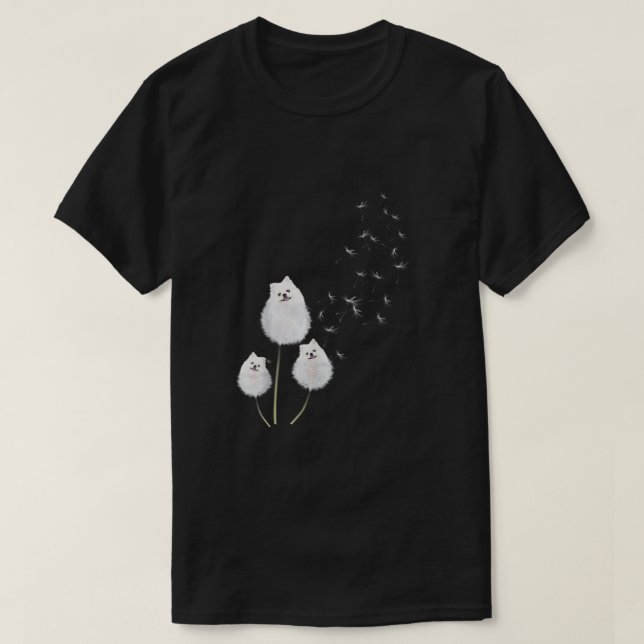 Camiseta Mens Pomerania Dandelion Flower Tee Pomeranian Co (Diseño del anverso)