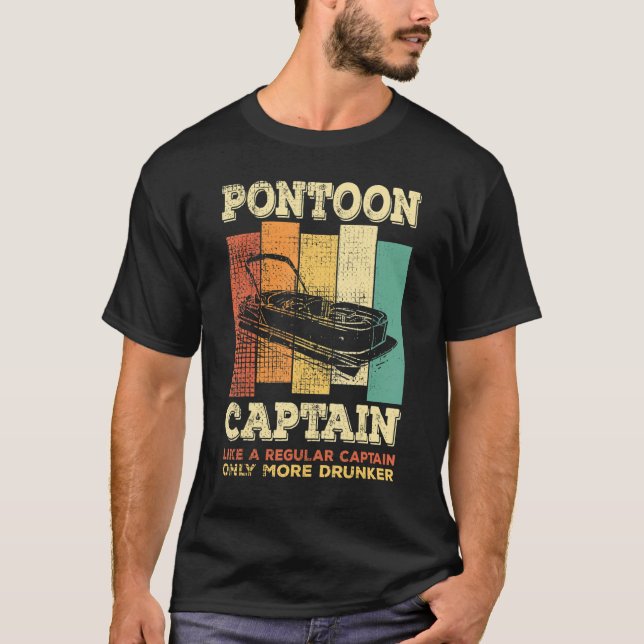 Camiseta Mens PONTOON BOAT CAPTAIN   like a regular Captain (Anverso)