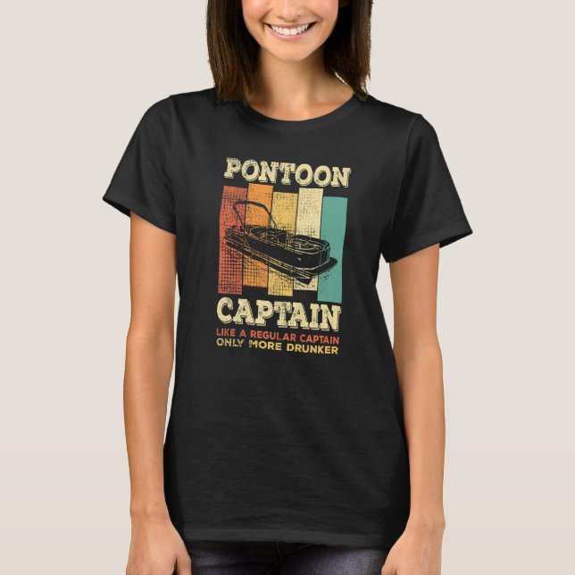 Camiseta Mens PONTOON BOAT CAPTAIN  like a regular Captain  (Anverso)