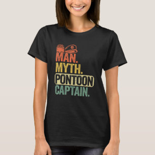Camiseta Mens Pontoon Bote Capitán Papá Abuelo Hombre Mito 