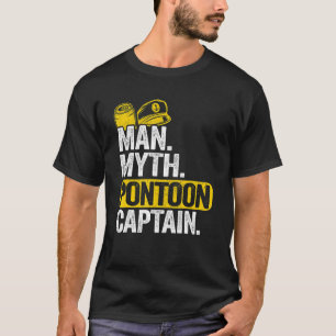 Camiseta Mens Pontoon Bote Capitán Papá Abuelo Hombre Mito 