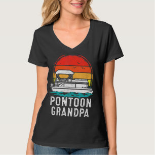 Camiseta Mens Pontoon Bote Vintage Sunset Pontoon Grandpa F