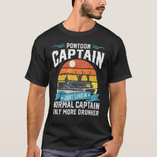Camiseta Mens Pontoon Captain Boot Ship Present