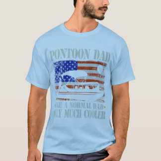 Camiseta Mens Pontoon Dad Boating American Flag 4 De Julio