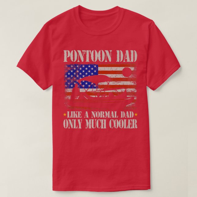 Camiseta Mens Pontoon Dad Boating American Flag 4th of July (Diseño del anverso)