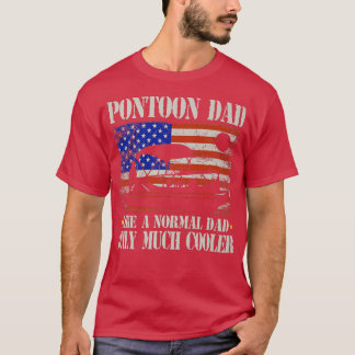 Camiseta Mens Pontoon Dad Boating American Flag 4th of July