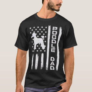 Camiseta Mens Poodle Dad Us Flag Patriot Dog Lover