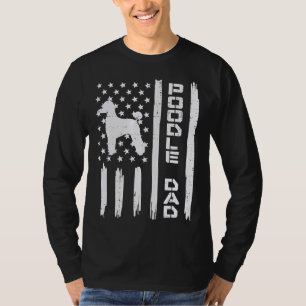 Camiseta Mens Poodle Dad Us Flag Patriot Dog Lover