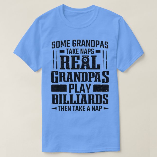 Camiseta Mens Pool Player Real Grandpas Play Billiards Seni (Diseño del anverso)