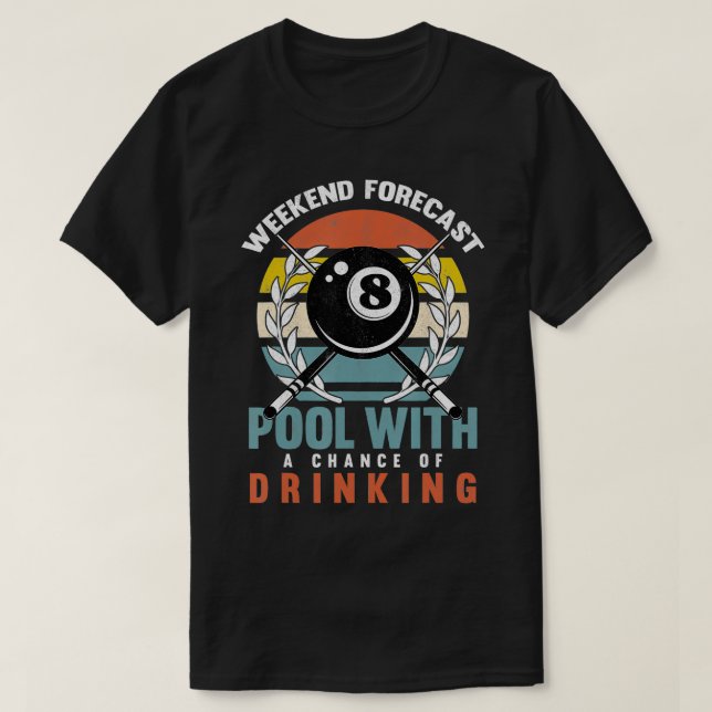 Camiseta Mens Pool With A Change Of Drinking 8 Ball Billiar (Diseño del anverso)