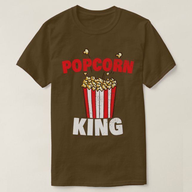 Camiseta Mens Popcorn King Cine Lover Noche Premium (Diseño del anverso)