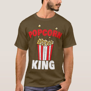 Camiseta Mens Popcorn King Cine Lover Noche Premium