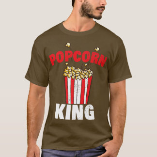 Camiseta Mens Popcorn King Cine Lover Noche Premium