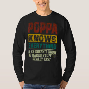 Camiseta Mens Poppa Conoce Todo Lo Vintage Poppa Dad Fat