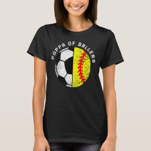 Camiseta Mens Poppa De Ballers Funny Soctball Poppa