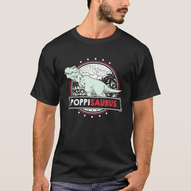 Camiseta Mens PoppiSaurus T Rex Tshirt para hombres diverti (Anverso)