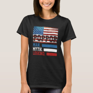 Camiseta Mens Poppop El Hombre Leyenda Fath Bandera America